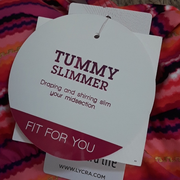 Colorful NWT Tummy Slimmer Bathing Suit Top - Picture 2 of 11